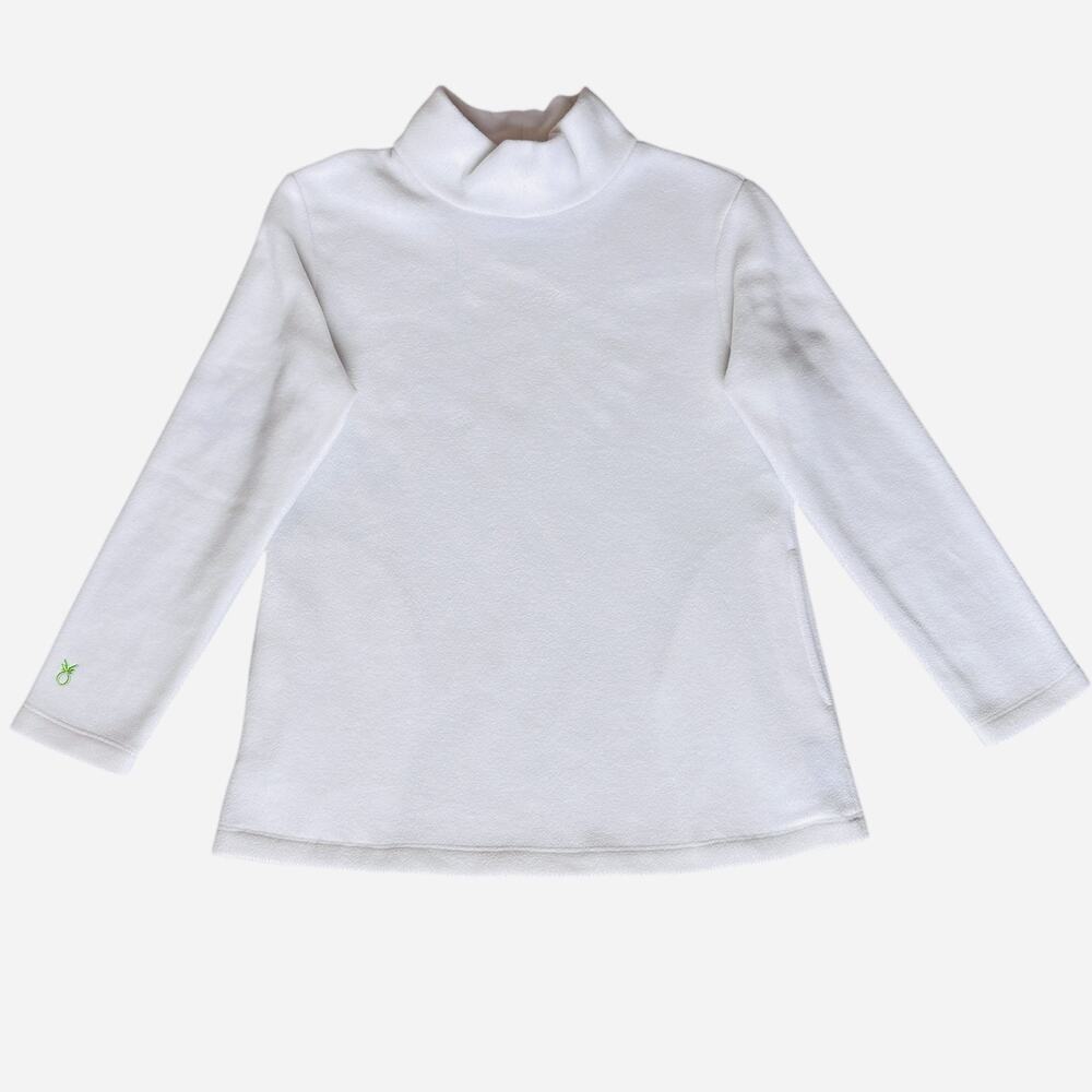 Dudley Stephens Girls Sz 12 White Fleece Mock Neck Turtleneck Side‎ Seam Pockets
